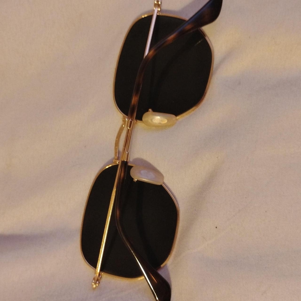 Ray-Ban Gold Frame Sunglasses with Black Lenses